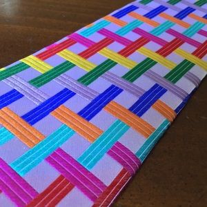 White Multicolor Silk Tie Lawrence Ivey Necktie